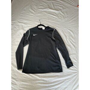 Nike Womens Black Dri- Fit Shirt Medium Long sleeve Fleece pullover polyester